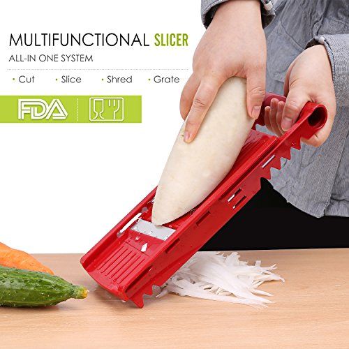 Multi-function Slicer Vegetable Grater 5 Interchangeable Stainless Steel Blades 