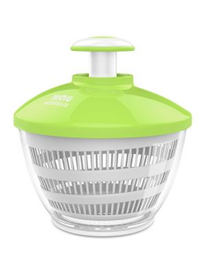 Nuovoware Vegetable and Salad Spinner, Durable Manual Veggie and Salad Spinner with 3.6 Quart Large Bowl Capacity and Pump Mechanism, Easy Spin and Fast Dry Off, BPA Free, White & Green